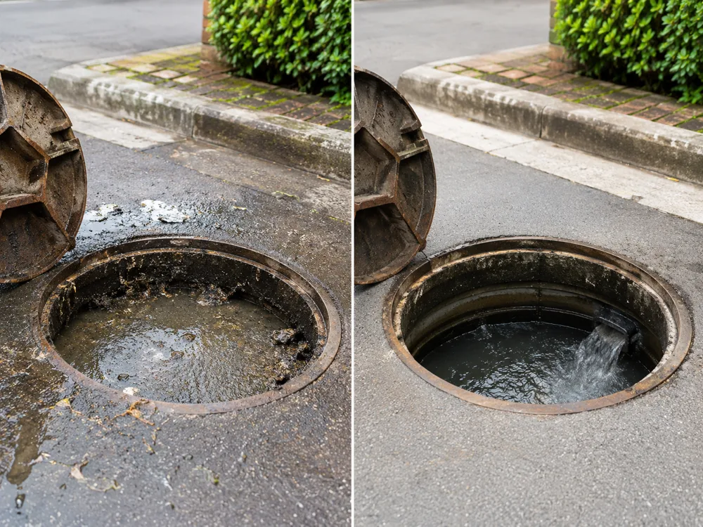 Antes e depois — Esgoto